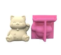 BAYORE Moule à stylo en forme d'animal 3D, motif chat et panda, blanc, style créatif moderne, moule en silicone, fournitures de bureau et fournitures d'artisanat, caddie, moule porte-stylo