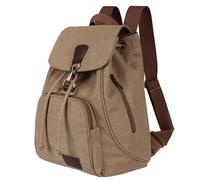 BAYORE Sac à dos vintage en toile, grande capacité, sac à dos polyvalent, sac à dos d'école, sac de voyage pour étudiants et jeunes à la mode, kaki, 34*30*15cm
