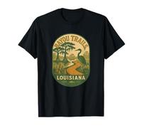 Bayou Trails Chemise Louisiane Swamp Path Heron Cyprès Art T-Shirt