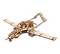 UGEARS Drone de Combat Bayraktar TB2 - Mécanique Maquette Avion Bois avec Moteur à Ressort, Caméra Mobile et Missiles sous Les Ailes - Maquette Bois Puzzle 3D - Drone Maquette en Bois à Construire