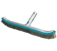 BAYROL Brosse de Nettoyage - 45 cm avec Poils en Acier Inoxydable - raccord en Aluminium - pour Les bassins en carrelage et en mosaïque - Compatible avec Toutes Les perches télescopiques Standard