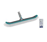 BAYROL Brosse PAROI Murale 50CM INCURVÉE avec Poils en POLYPROPYLÈNE | en ABS et Aluminium - Brosse pour piscines Liner ou Coque - Accessoire - Entretien de la Piscine + 10 Tests HPS OFFERTS 6 en 1