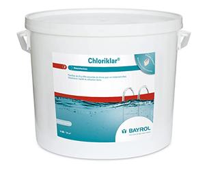 BAYROL Chloriklar 10 kg - Pastilles effervescentes de Chlore 20g - chloration Choc Piscine - désinfection Rapide - Traitement des algues Vertes & Eau Trouble - Dosage Facile et Dissolution Rapide