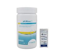 BAYROL pH-Minus Granulés - 1,5kg | Correcteur de pH Solide - Baisse Le pH - Dissolution Rapide + 10 Tests HPS OFFERTS 6 en 1