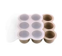 Bays de nourriture pour bébé - 7,4x7,4x1,77 pouces Rangement de congélateur en silicone avec couvercle pour une portionnement facile, fonction de verrouillage de fraîcheur, moule à glace cube pour les