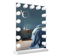 Bayt Miroir de Maquillage avec éclairage - Miroir Hollywood avec éclairage - avec loupe 10x - Intensité réglable - 60x43 cm - Blanc