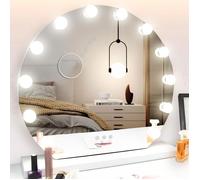 Bayt Miroir de Maquillage Hollywood Ø55 cm - Avec Éclairage - Intensité Variable - 3 Couleurs de Lumière - Blanc