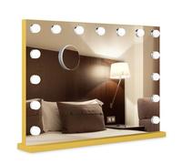 Bayt Miroir Maquillage Hollywood 80x60 cm Or, LED Dimmable, 3 Modes, Grossissement 10x