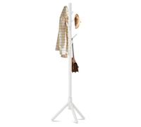 Bayt Porte-Manteau sur Pied en Bois Blanc - 8 Crochets - Hauteur Réglable 175 cm - Design Élégant et Stable pour Entrée ou Chambre