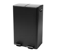 Bayt Poubelle Cuisine 30 Litres - Poubelle Tri Selectif en Acier Inoxydable, 2 x 30 Litres, Noir/Argent