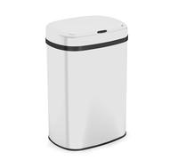 Bayt Poubelle tactile 60L Tactile, Bac à déchets en métal, Grand panier à déchets moderne pour la cuisine et le bureau sans seau intérieur - Blanc