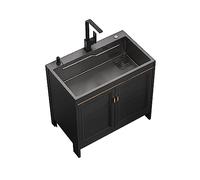 BAYTE Évier De Restauration Autoportant Professionnel Extérieur Évier De Jardin avec Egouttoir et Robinet Évier en Acier Inoxydable pour Cuisine des Restaurants Garages Entrepôts. (Size : 75x45x80cm)