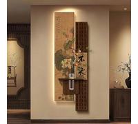 BAYTEWJX Art Mural 3D LED Décoration Murale 3D Moderne Sculptures Tableau Lumineux Sculpté Style Dynastie Song avec Vase en Verre pour Salon Entrée Couloir.(Brown,60x180cm)