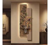 BAYTEWJX Art Mural 3D LED Décoration Murale 3D Moderne Sculptures Tableau Lumineux Sculpté Style Dynastie Song avec Vase en Verre pour Salon Entrée Couloir.(Khaki,60x180cm)