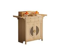 BAYTEWJX Bouddha Autel Étagère Sanctuaire,Armoire de Rangement pour Sanctuaire Bouddhiste,avec Tiroirs,pour Salons Bureaux et Temples.(Wood Color,128x48x118.5cm)