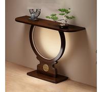 BAYTEWJX Style Chinois Table Console D'Entrée, Rond Table D'entrée en Bois,avec des Lumières,Gain de Place,pour Salon Couloir Entrée.(100x28x78cm/39.4x11x30.7in)