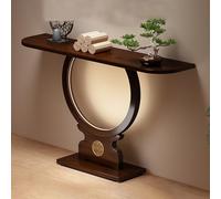 BAYTEWJX Style Chinois Table Console D'Entrée, Rond Table D'entrée en Bois,avec des Lumières,Gain de Place,pour Salon Couloir Entrée.(120x28x78cm/47.3x11x30.7in)