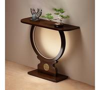 BAYTEWJX Style Chinois Table Console D'Entrée, Rond Table D'entrée en Bois,avec des Lumières,Gain de Place,pour Salon Couloir Entrée.(80x28x78cm/31.5x11x30.7in)