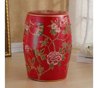 BAYTEWJX Tabouret en Céramique de Style Chinois,Table D'appoint en Porcelaine Émaillée de Style Chinois,pour Les Salons Les Chambres et Les Cours.(Deep Red)