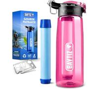 BAYTIZ® Gourde Filtrante Eau Non Potable - Bouteille Filtrante de Survie | Gourde Randonnée Camping Paille Filtrante filtre à eau Gourdes Filtrantes Purification eau Potable Filtration purificateur