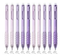 BAYTORY 10 Stylos à Encre Gel Rétractables Esthétique, Encre Noire 0.5 CS Stylo à Pointe Fine Pour la Prise de Notes, Fournitures Scolaires et de Bureau, Séchage Rapide (Violet)