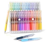 BAYTORY 36 Stylos gel de couleur effaçables, pointe fine 0.7mm, stylos rétractables de couleurs assorties avec gomme, stylos effaçables à écriture fluide pour dessiner des mots croisés