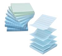 BAYTORY 640 Feuilles autocollantes en papier dégradé, notes autocollantes lignées, notes autocollantes colorées 3 x 3 pouces, bloc-notes pour la maison, le bureau et les fournitures scolaires (Bleu)
