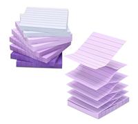 BAYTORY 640 Feuilles autocollantes en papier dégradé, notes autocollantes lignées, notes autocollantes colorées 3 x 3 pouces, bloc-notes pour la maison, le bureau et les fournitures scolaires (Violet)