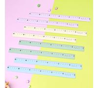 BAYTORY 8Pcs 30cm Règle droite en métal, Règle en aluminium incassable, couleur Morandi en vrac, Outil de mesure pour le bureau l'élève avec centimètres, Outil de mesure pour l'école (30cm)