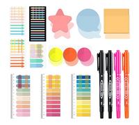 BAYTORY Lot de 1 700 feuilles de notes adhésives transparentes, 4 stylos double fabrication, onglets transparents, bloc-notes autocollants translucides pour accessoires de la Bible (couleur claire)