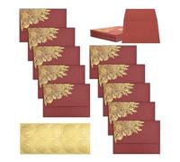 BAYTORY Lot de 10 Enveloppes Vintage de 10,2 x 15,2 cm Avec Motif Fleur Dorée, Enveloppes A6 Pour Invitation, Cartes de Voeux Avec Autocollants Scellants Pour Mariage, Anniversaire, Remise de Diplôme