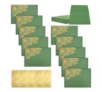 BAYTORY Lot de 10 Enveloppes Vintage de 10,2 x 15,2 cm Avec Motif Fleur Dorée, Enveloppes A6 Pour Invitation, Cartes de Voeux Avec Autocollants Scellants Pour Mariage, Anniversaire, Remise de Diplôme