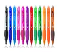 BAYTORY Lot de 12 stylos à encre gel effaçables de couleur, pointe fine de 0,5 mm, couleurs assorties, écriture confortable à utiliser pour le marquage, le planificateur, les mots croisés (multicolore