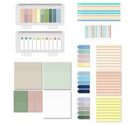 BAYTORY Lot de 1610 feuilles de notes adhésives transparentes avec ruban surligneur, 7,6 x 7,6 cm, bloc-notes transparents, autocollants translucides et inscriptibles pour livres d'annotation