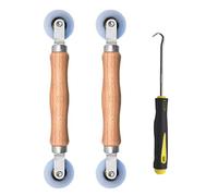 BAYTORY Lot de 3 Outils Pour Ecran, Rouleau Cannelé Avec Poignée en Bois et Roues à Roulement en Nylon, Kit de Réparation de Porte Moustiquaire Durable et Facile à Utiliser