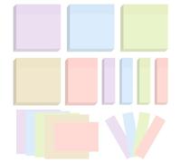 BAYTORY Lot de 6 Blocs de Notes Adhésives Pastel Douces, 7,6 x 7,6 cm, 7,6 x 5,1 cm et 7,6 x 1,8 cm, Notes Autocollantes Colorées, Faciles à Envoyer Pour Bureau, Ecole, Maison