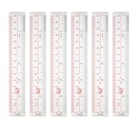 BAYTORY Lot de 6 Petites Règles en Plastique Transparent de 15,2 cm, Petites Règles en Acrylique Transparent, Outils de Dessin, Règles Métriques en Vrac Avec Centimètres et Pouces Pour Ecole, Maison