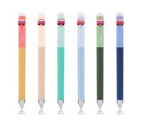 BAYTORY Lot de 6 stylos à encre gel rétractables effaçables, pointe fine de 0,5 mm, écriture lisse, confortable, stylos à encre bleue avec gommes pour compléter des puzzles sudoku et mots croisés