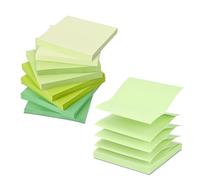 BAYTORY Lot de 640 feuilles de notes adhésives pop papier up 7,6 x 7,6 cm Blocs de notes adhésifs dégradés pour école, bureau, maison (série verte)