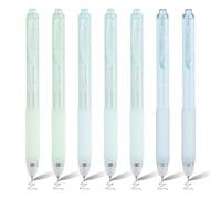 BAYTORY Lot de 7 stylos à encre gel rétractables effaçables à pointe fine de 0,5 mm avec gommes, écriture lisse pour faire disparaître les erreurs pour mots croisés, puzzles et prise de notes (encre
