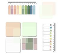 BAYTORY Lot de 700 feuilles de notes adhésives transparentes pastel, bloc-notes transparent imperméable 7,6 x 7,6 cm, onglets d'index autocollants translucides inscriptibles pour annoter les livres