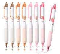 BAYTORY Lot de 8 stylos gel colorés, mignons, rétractables, pointe fine de 0,5 mm, écriture lisse, encre à séchage rapide pour le dessin de journaling, marketing (série rose)