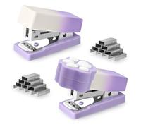 BAYTORY Mini Agrafeuse Mignonne, Petite Agrafeuse Portable avec 800 Agrafes 24/6, Lot de 2 Agrafeuses à Dégradé de Couleurs, Agrafeuse de Bureau pour Fournitures Scolaires et de Bureau (Violet)