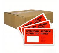 baytronic Lot de 1000 pochettes pour documents, format DIN long, rouge et noir imprimé