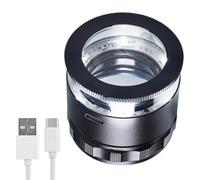 BaYuYPOO Loupe de bijoutier 10X avec lumière USB rechargeable en métal avec échelle de champ amovible, réticule Adju 25 mm