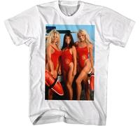 Baywatch Lifeguard Beach Babes Men's T Shirt Pamela Anderson Carmen Electra Hot White XL