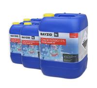 BAYZID® Chlore Liquide 4 x 25 kg - Désinfectant Piscine à Action Rapide, 13-15% de Chlore Actif - pour Systèmes de Dosage Automatique - Clarifiant Eau Cristalline - Idéal Spa, Jacuzzi, Pataugeoire