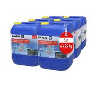 BAYZID® Chlore Liquide 6 x 25 kg - Désinfectant Piscine à Action Rapide, 13-15% de Chlore Actif - pour Systèmes de Dosage Automatique - Clarifiant Eau Cristalline - Idéal Spa, Jacuzzi, Pataugeoire