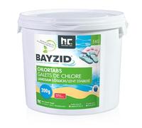 BAYZID® Galets de Chlore Lent 4 x 5 kg - Traitement Piscine et Bassin - Haute Teneur en Chlore (200 g)