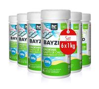 BAYZID® Galets de Chlore Lent 6 x 1 kg - Traitement Piscine et Bassin - Haute Teneur en Chlore (200 g)